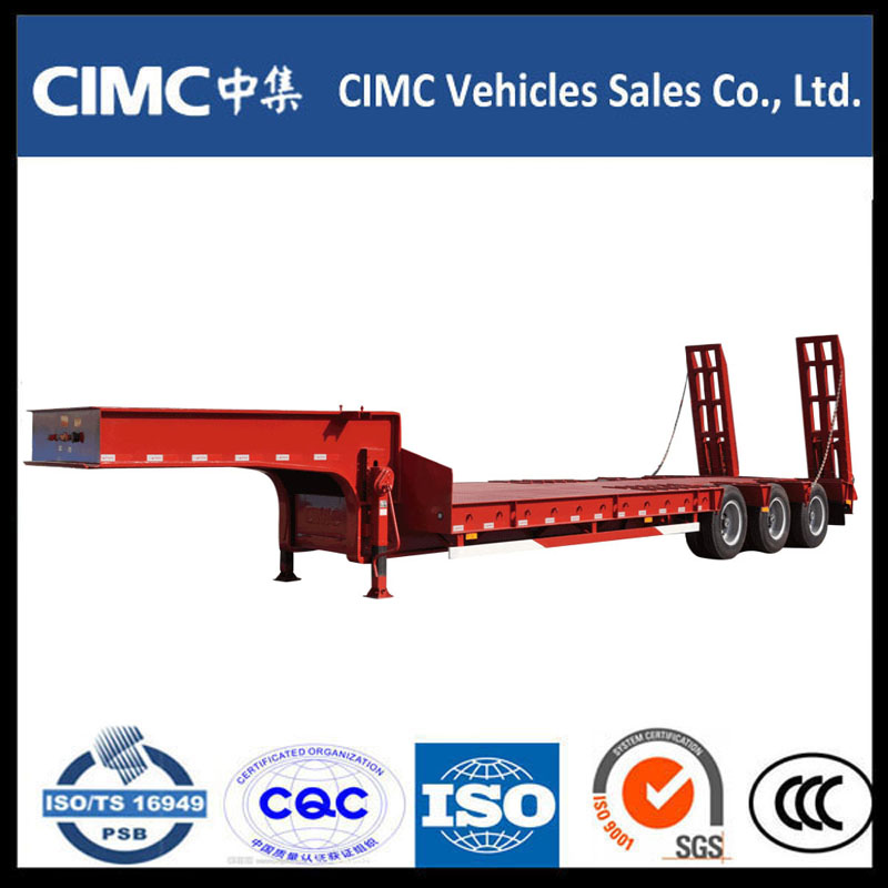 CIMC 3 Axle 70 ton Low Bed نصف مقطورة