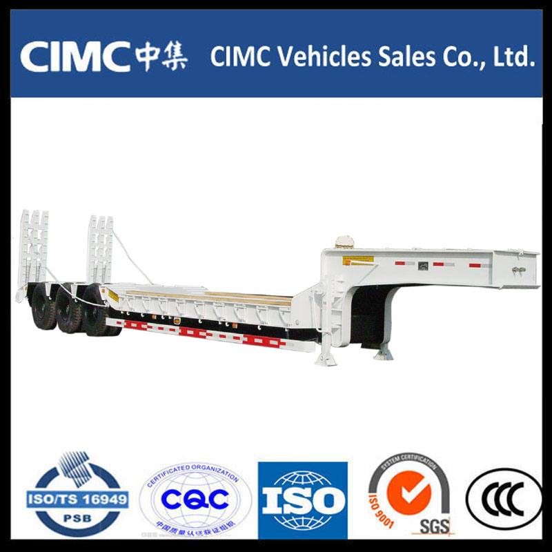 CIMC 3 Axle 70 ton Low Bed نصف مقطورة